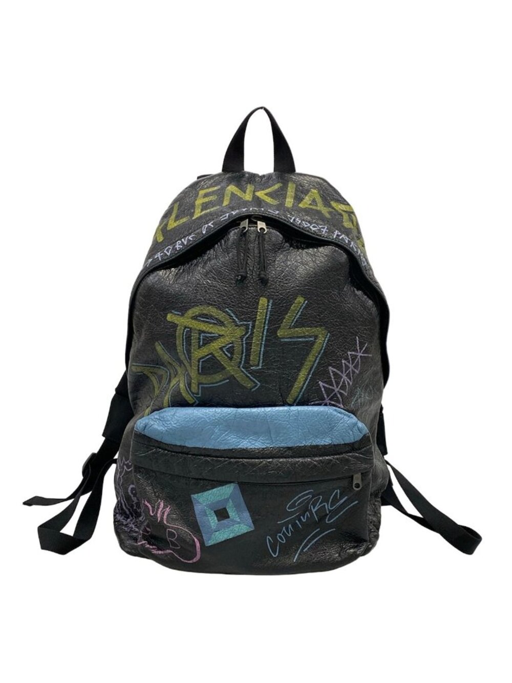 Balenciaga Backpack Explorer Graffiti Arena Black Multi Leather